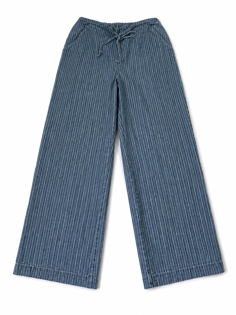 Habitual Blue Pinstripe Wide-Leg Jeans
